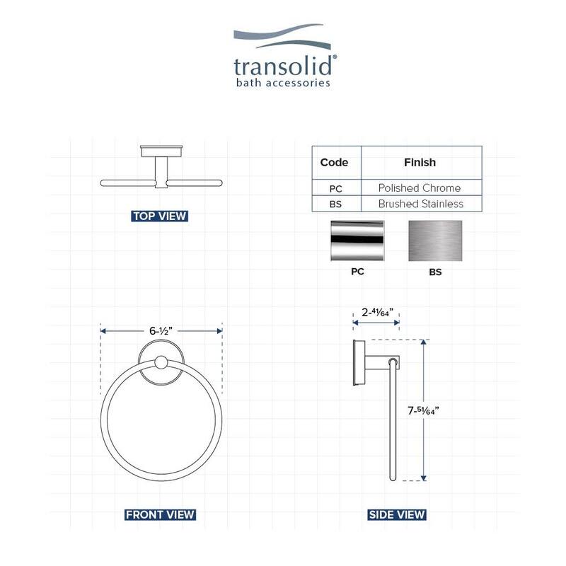 Transolid CTR Cara 6-1/2" Wall Mounted Towel Ring