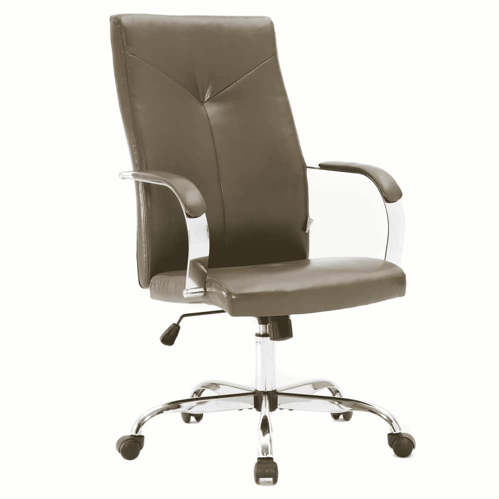 Sonora High Back Ergonomic Leather Upholstered Swivel Executive Office Desk Chair with Adjustable Height, Tilt, Chrome Frame