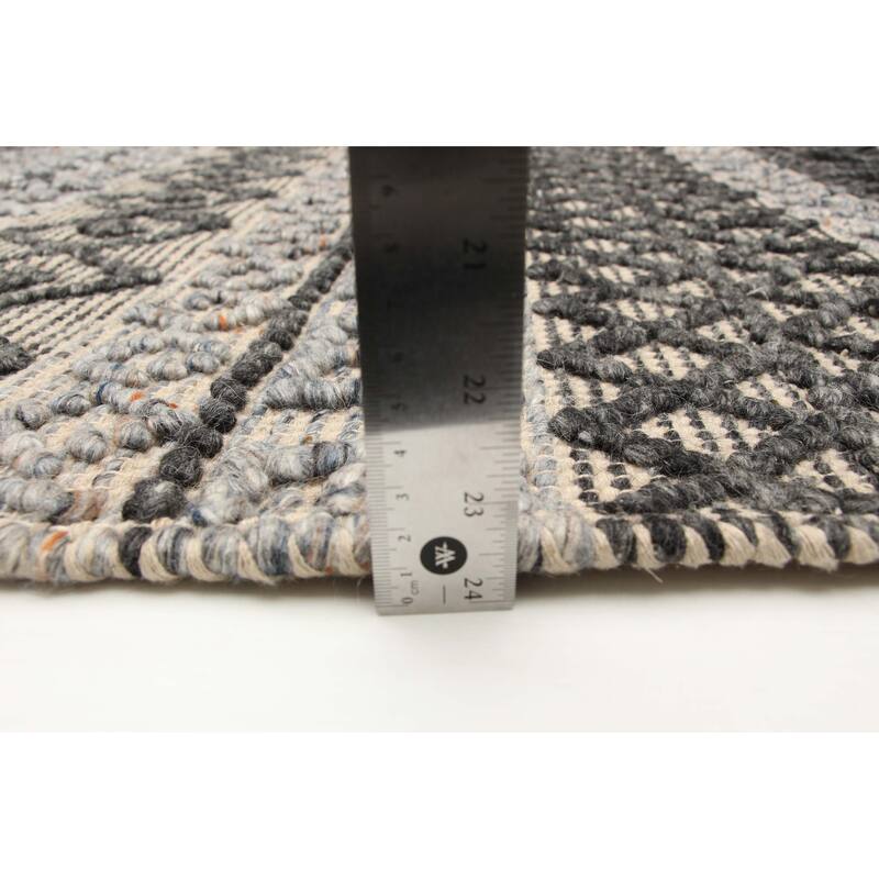 ECARPETGALLERY Braid weave Sienna Beige Wool Rug - 5'3 x 7'5