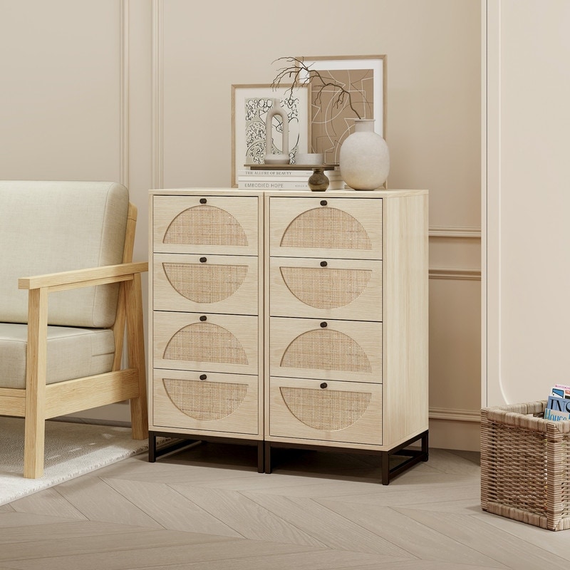 https://ak1.ostkcdn.com/images/products/is/images/direct/069c0cae750f9659294c175a369f6d7488b7da1a/Natural-Rattan-Cabinet-with-4-Drawers-Set-of-2%2C-Tall-Wooden-Bedside-Table-with-Metal-Base%2C-Accent-Storage-Cabinet.jpg