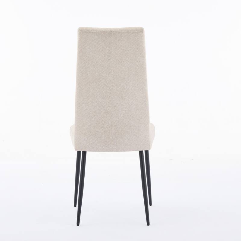 Modern Minimalist Style Velvet Dining Chair, 2-Piece Set with Adjustable Iron foot, for Kitchen and Dining Room, Beige