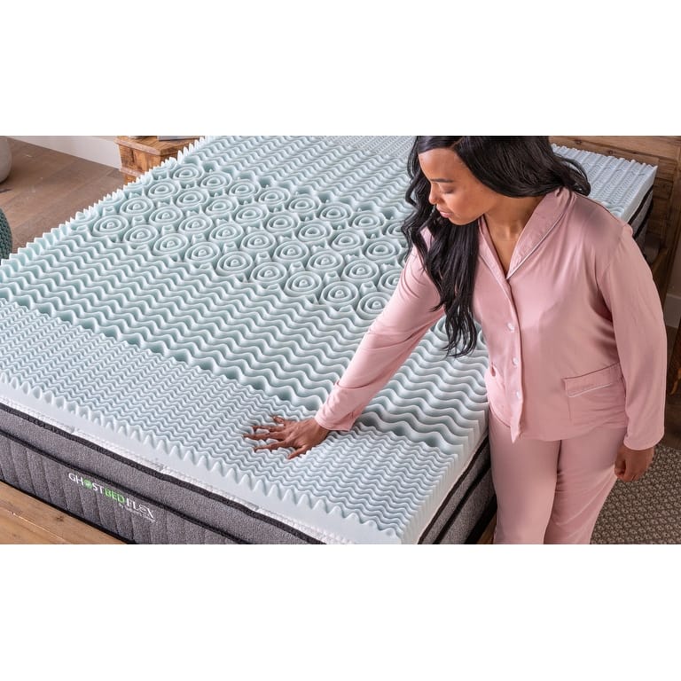 GhostBed 3 Inch Cooling Gel Memory Foam Mattress Topper - Waterproof Cover, Protector & Topper in One