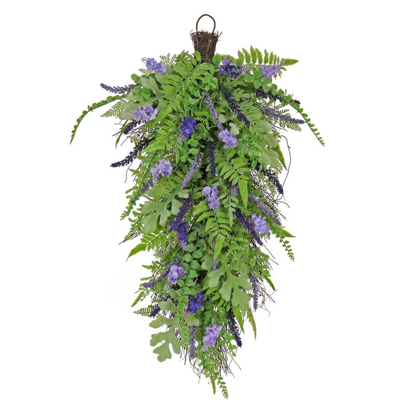 National Tree Company 30 in. Fern and Astilbe Flowers Teardrop - 30 in