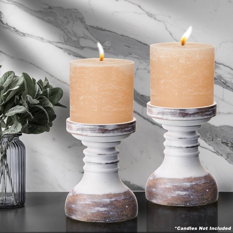 6.25" Resin 'Turned Wood' Candle Holder