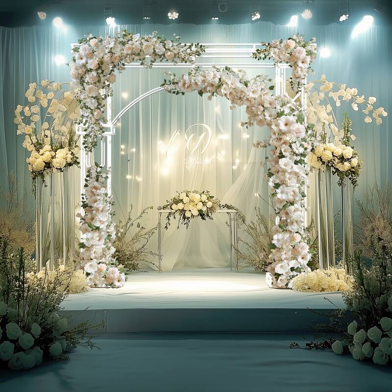 Outdoor Garden Victorian Trellis Iron Arbor Wedding Stand