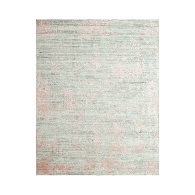 Hand Knotted Gray Wool/Bamboo Silk Transitional Oriental Area Rug