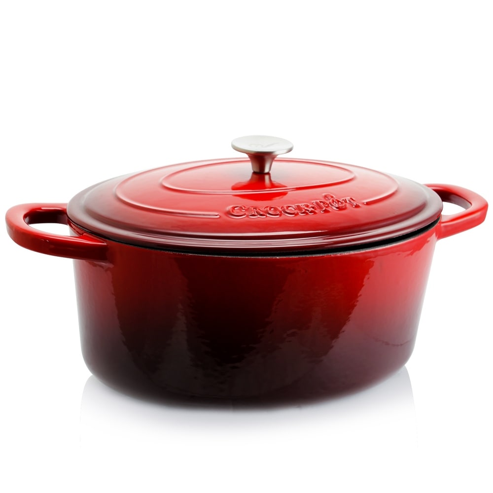  Cuisinart Chef's Classic Enameled Cast Iron 5-1/2-Quart Oval  Covered Casserole, Cardinal Red: Cast Iron Enamel Dutch Oven Cuisinart:  Home & Kitchen