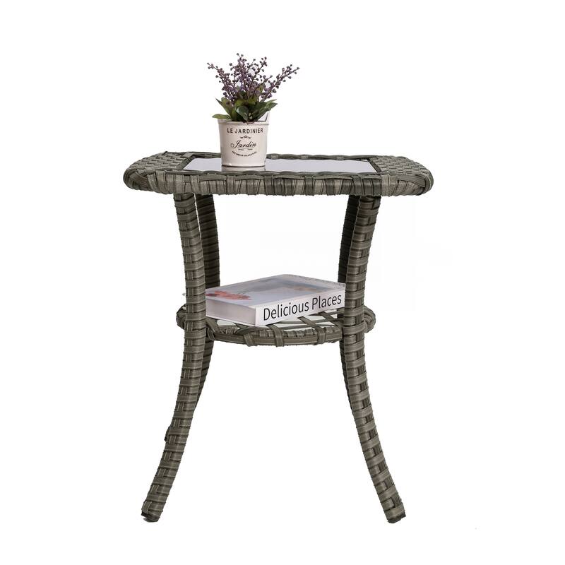 Rattan Rectangular Swivel Cushioned Conversation Set