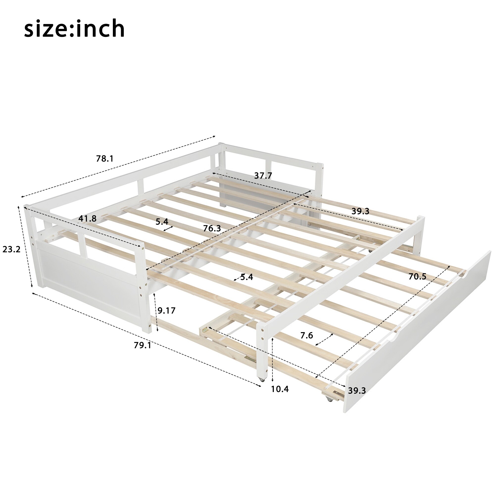 Twin to King Size Design Versatile Daybed Extendable Sofa Bed