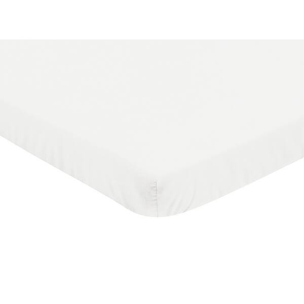 slide 2 of 2, Ivory Baby Girl Boy Fitted Mini Portable Crib Sheet for Gender Neutral Boho Bohemian Collection - Off White Farmhouse Cotton