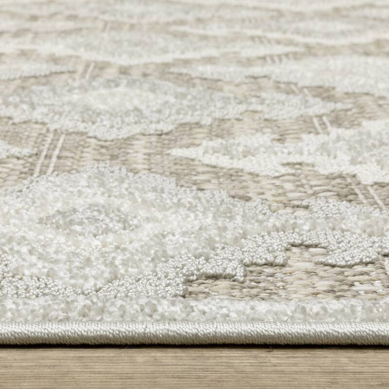 Style Haven Thassos Global Medallions Beige/ Grey Mixed Pile Area Rug