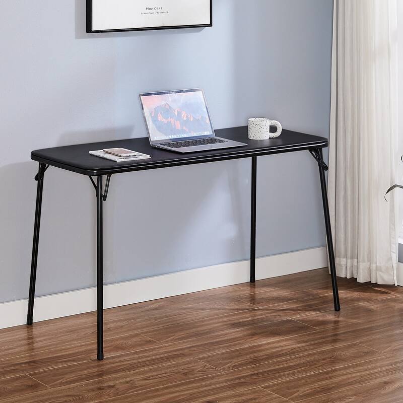 Taomika 5 Piece Black Folding Game Room Card Table and Upholstered Chair Set Table and Chair Set