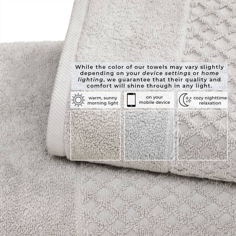 Linery & Co. Cotton Diamond Waffle Texture Bath Towels
