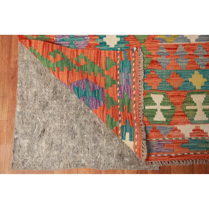 All-Over Trellis Kilim Oriental Large Rug Flatweave Wool Carpet - 10'1"x 16'8"