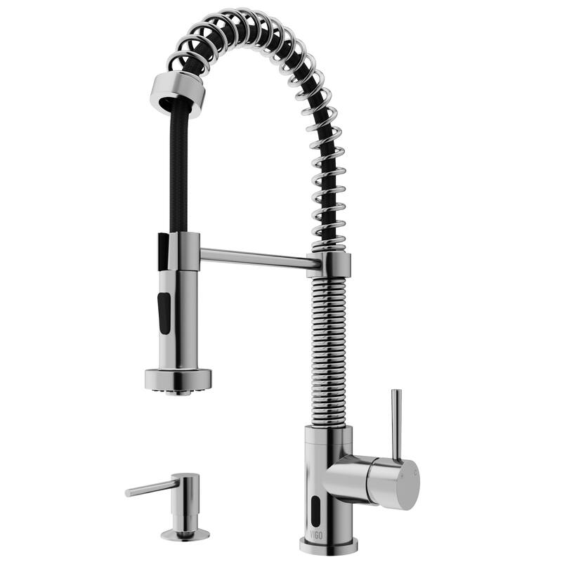 VIGO Edison 19" H Single Handle Pull-Down Sprayer Kitchen Faucet Set with Touchless Sensor