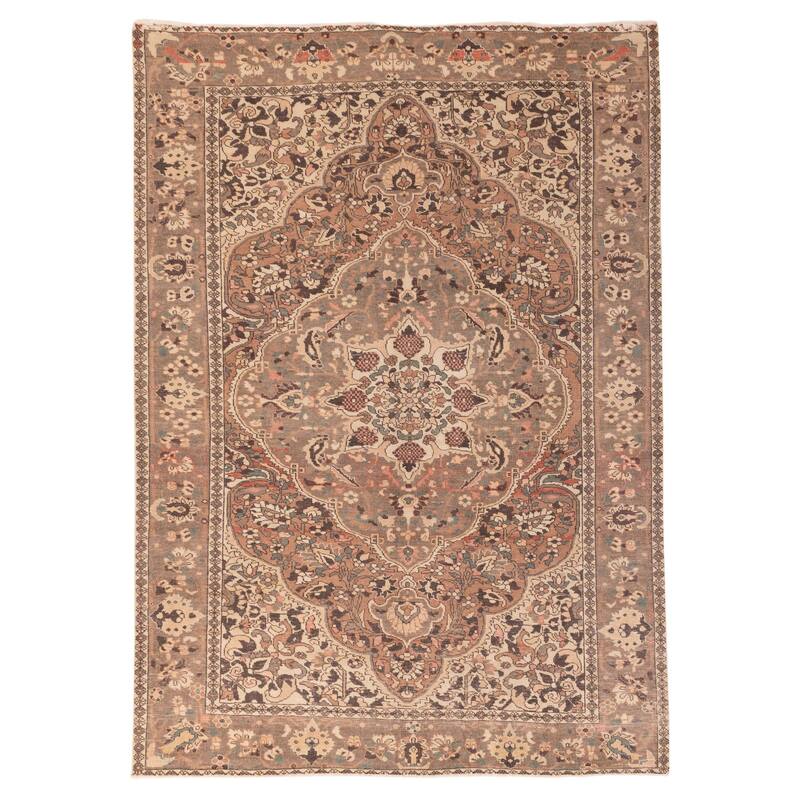 ECARPETGALLERY Hand-knotted Antalya Vintage Copper Wool Rug - 6'8 x 9'7