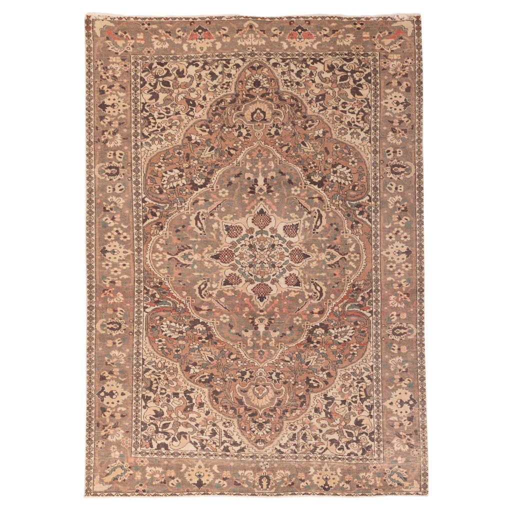 ECARPETGALLERY Hand-knotted Antalya Vintage Copper Wool Rug - 6'8 x 9'7