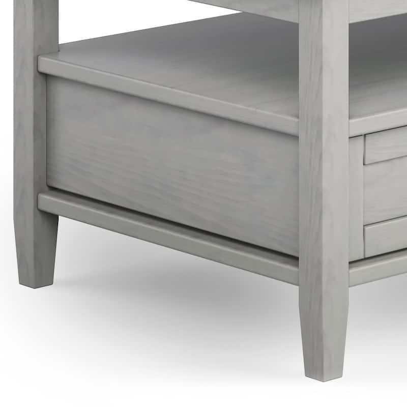WYNDENHALL Norfolk SOLID WOOD 48 inch Wide Rectangle Transitional Coffee Table in Fog Grey - 24"D x 48" W x 18"H
