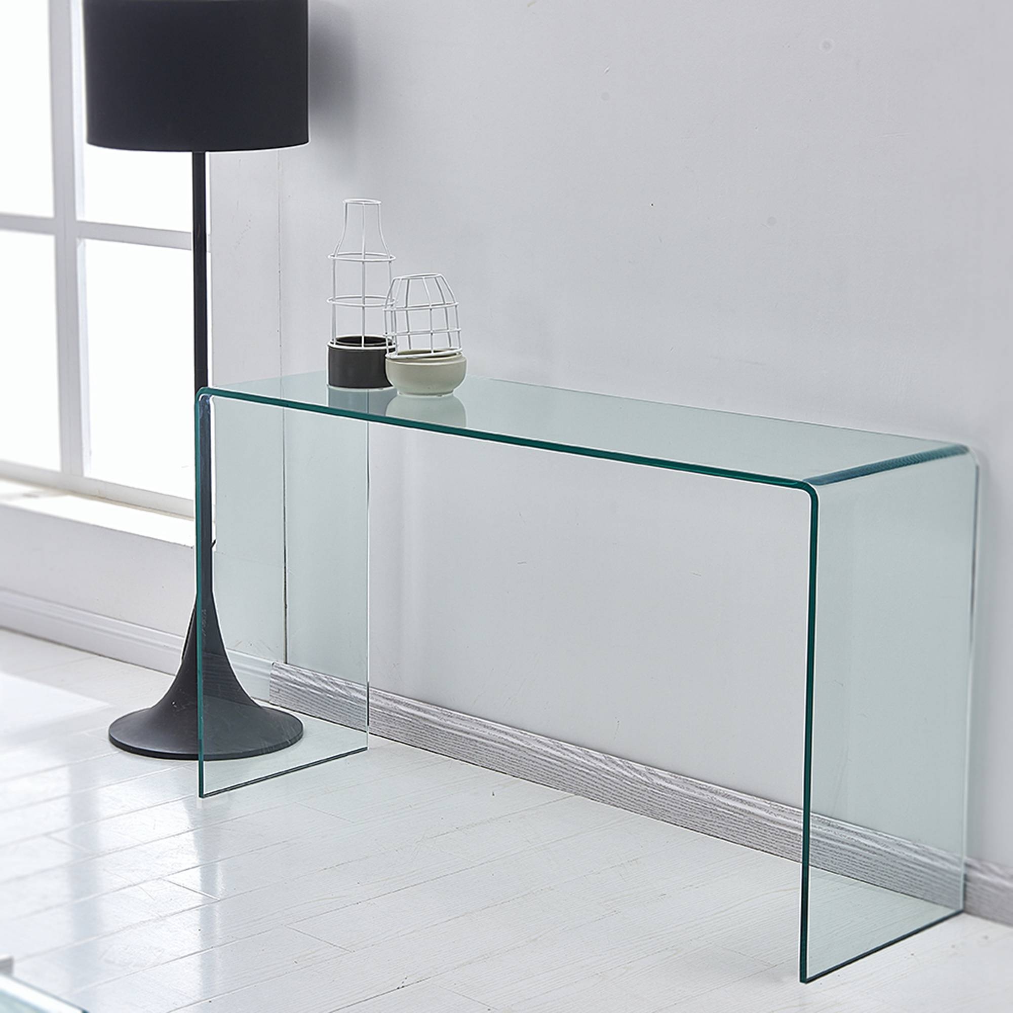 Overstock glass console outlet table