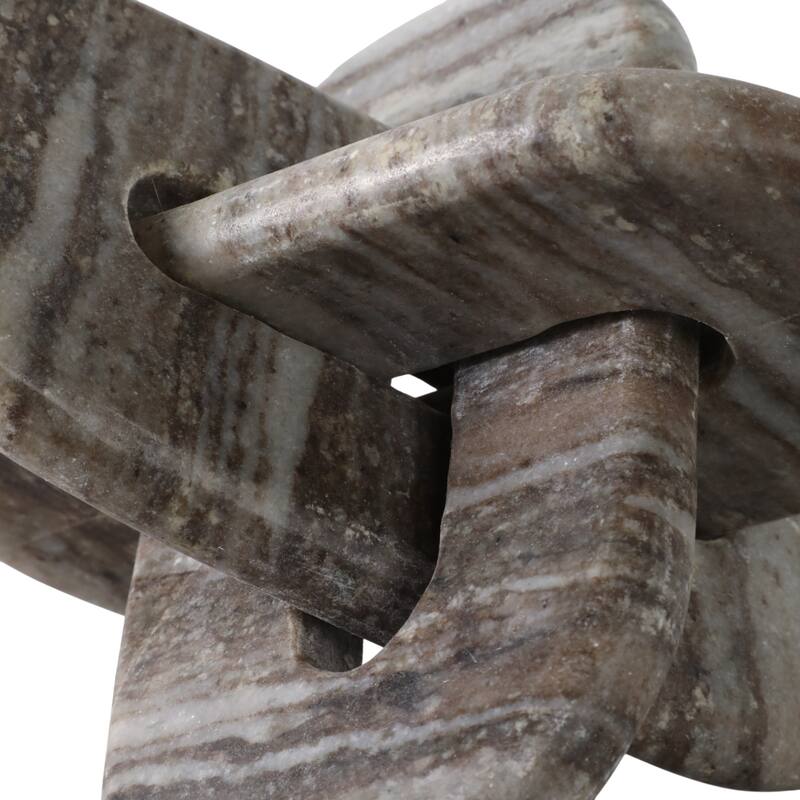 Stone and Marble Decorative Object with Rounded Interlocking Design - 9" x 9" x 9"