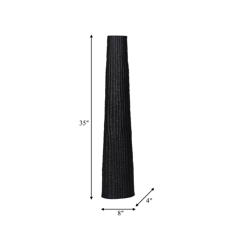 Sagebrook Home Metal, Ribbed Floor Vase, Elegant Accent