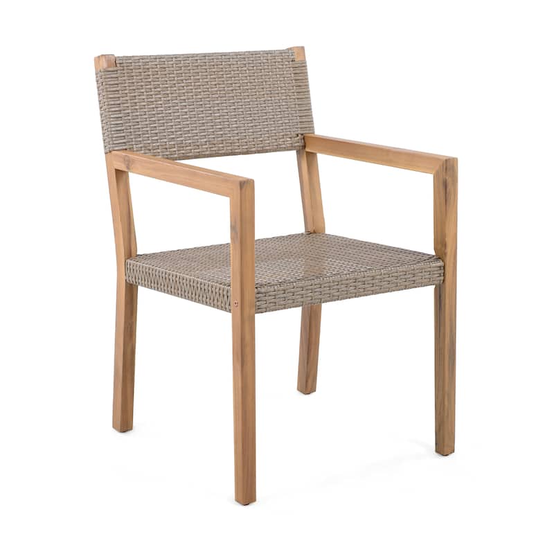 Christopher Knight Home - Chris Acacia Wood Outdoor Dining Chairs Set of 2