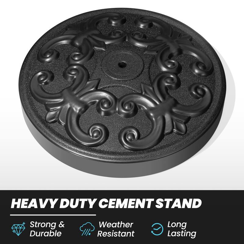 Round Outdoor Patio Market Umbrella Base Holder Filled with Concrete Cement for Table Umbrella