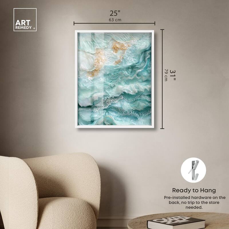 Teal Tiered Turbulence Shadowbox by Art Remedy