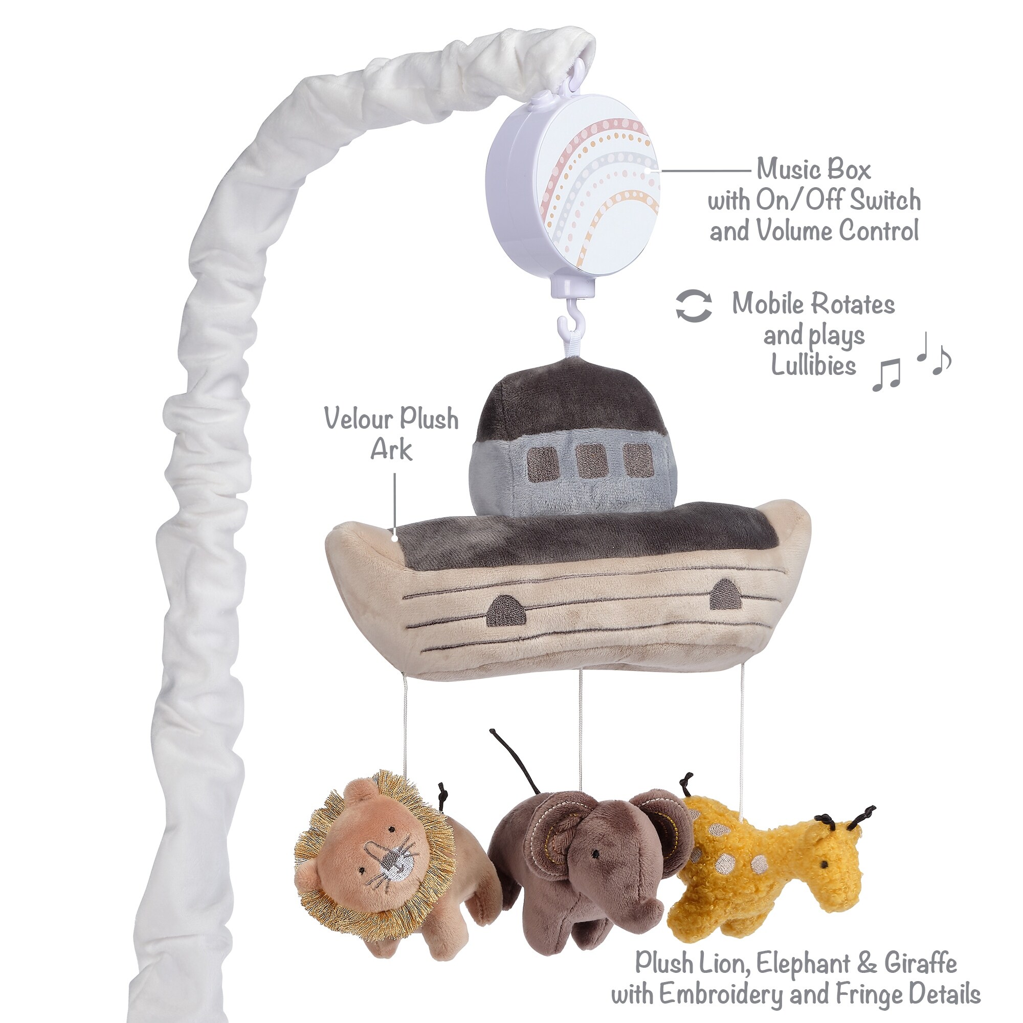 thumbnail image 2 of Lambs & Ivy Baby Noah Interactive Plush Boat/ark With Stuffed Animal Toys 2 of 9