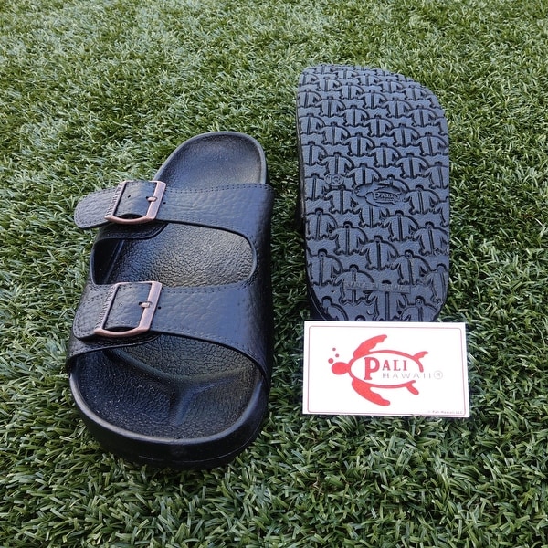 Pali Hawaii BUCKLE BLACK Sandals with Certificate of Authenticity