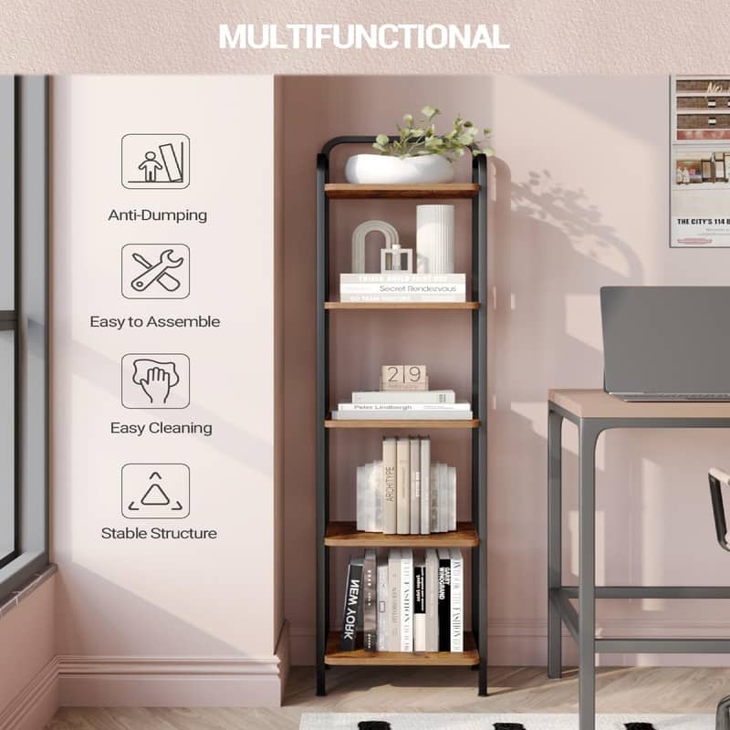 Narrow Book Shelf - 13"D x 11.8"W x 54"H