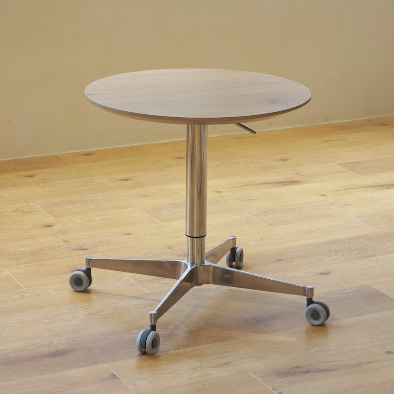Movable Adjustable Coffee Table with 360 Swivel Counter Bar Height Aluminum Star Base