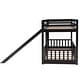 preview thumbnail 23 of 42, Twin Over Twin Bunk Bed with Removable Floor Bed and Bottom Guardrails, Fun Kids Loft Bed Frame with Ladder and Slide