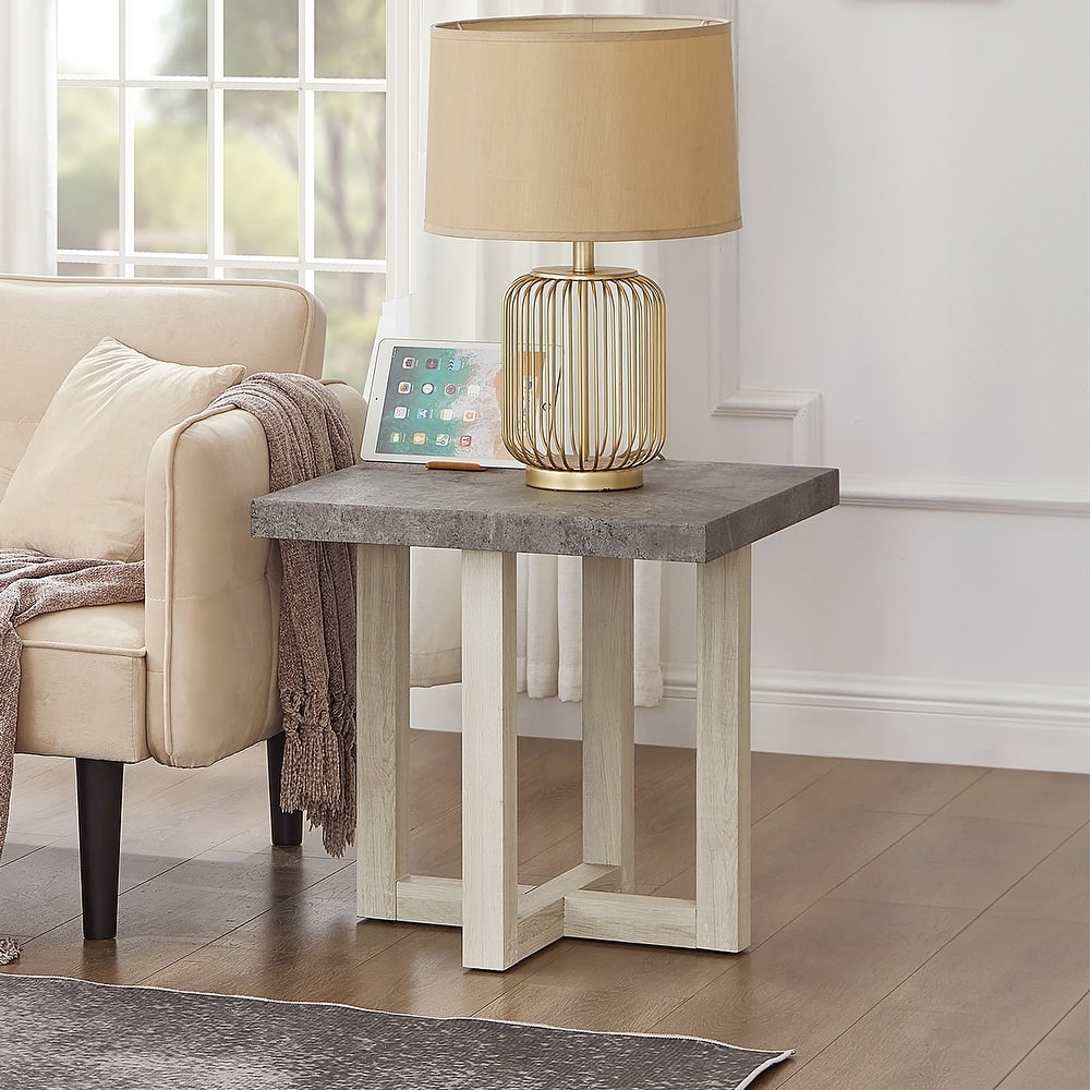 Roundhill Furniture Luno Contemporary End Table