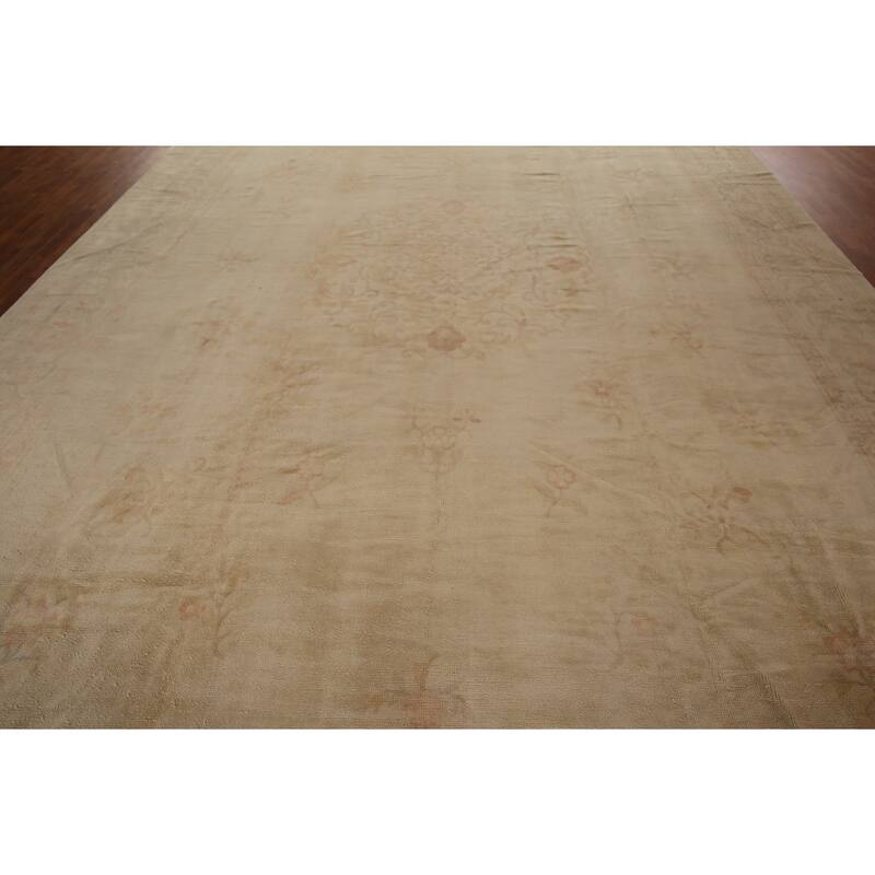 Palace Size Oushak Turkish Antique Area Rug Handmade Wool Carpet - 11'10"x 21'7"