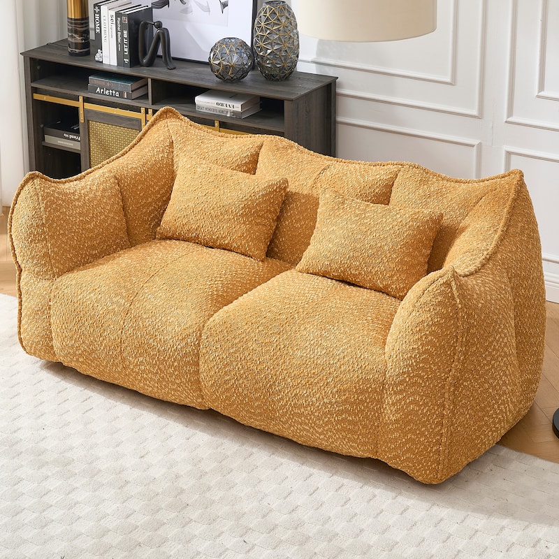 Beanbag Chair with High Resilience Foam Core. The Square Recliner Sofa Is Ideal for Family Members And Friends Engaged in Games