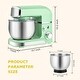 preview thumbnail 30 of 36, 3.2Qt Stand Mixer, 6-Speed Lightweight Kitchen Mixer with Whisk, Hook