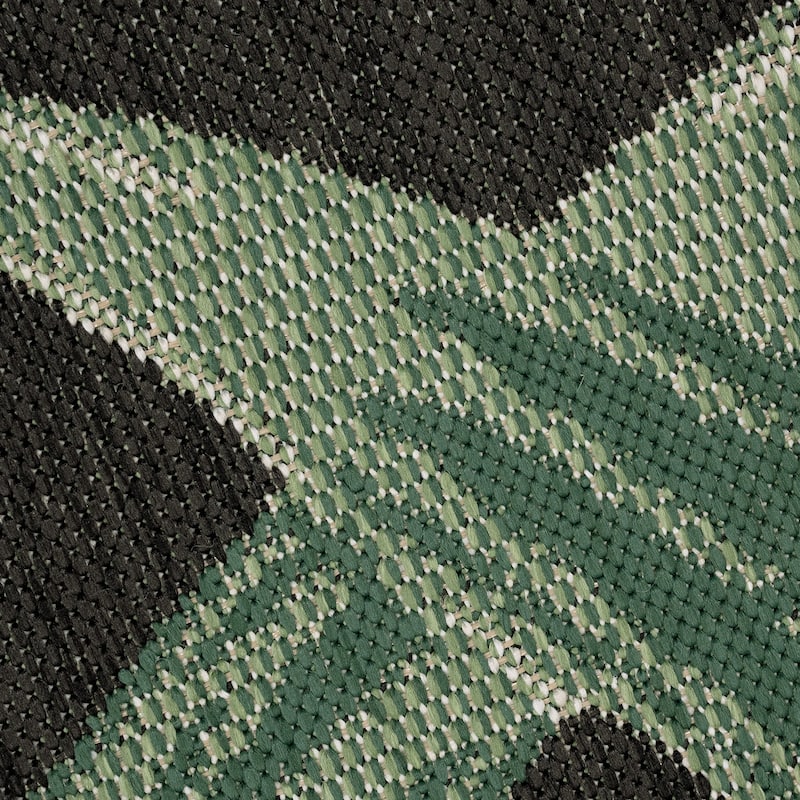Tropical Outdoor Rug Palm Tree & Jungle Design Flatweave