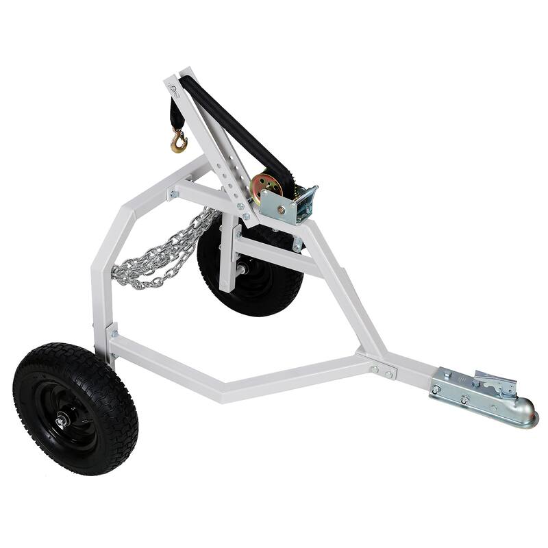 Metal Log Skidding Arch, 1000LBS Capacity Heavy-Duty Log Dolly Log Holder With 16.5" Pneumatic Tires - white