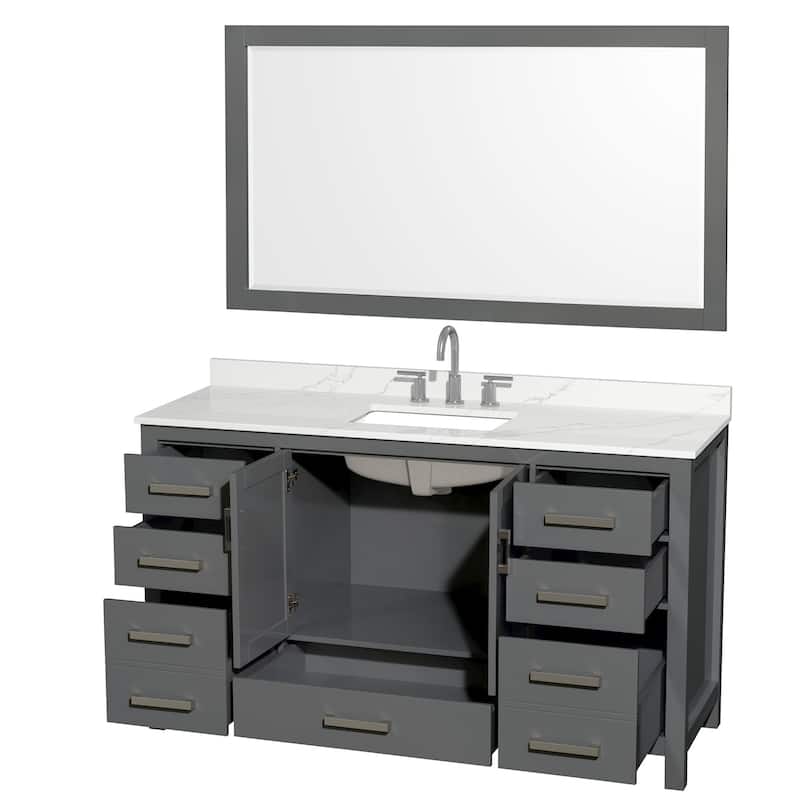 Wyndham Collection WCS141460S-QTZ-US3M58 Sheffield 60" Free Standing