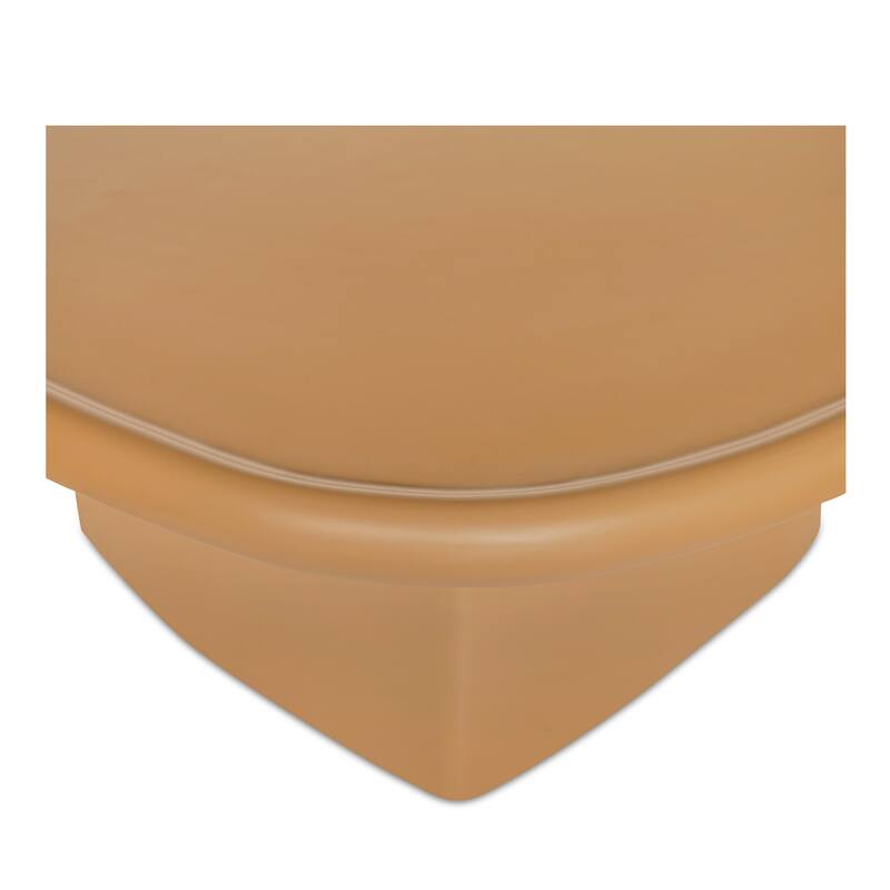 NADAAL STUDIOS Henric Outdoor Coffee Table, Pedestal Concrete with Rounded Edge, Deep Yellow