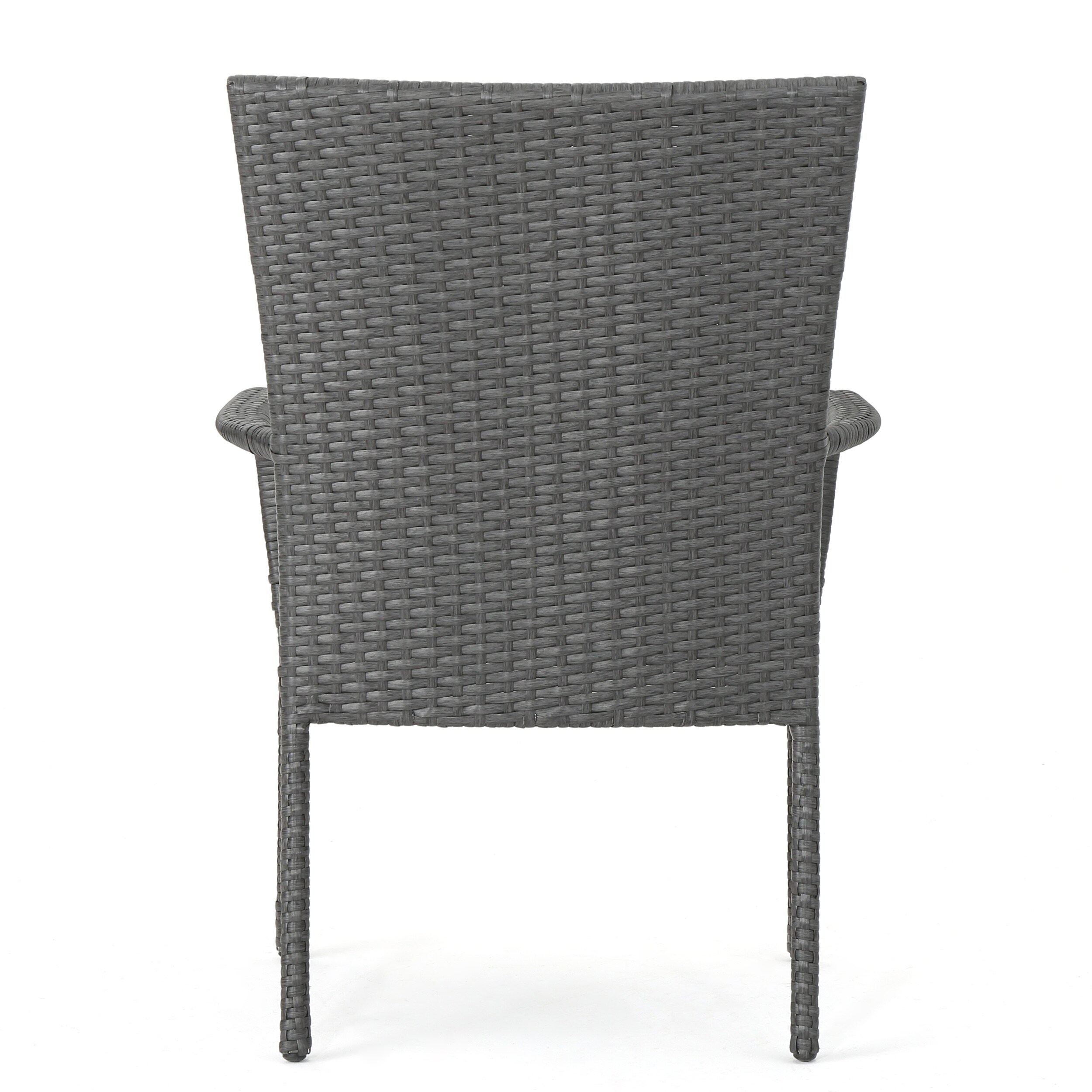 Benhill Outdoor Contemporary Wicker Stacking Chairs Set of 4 by