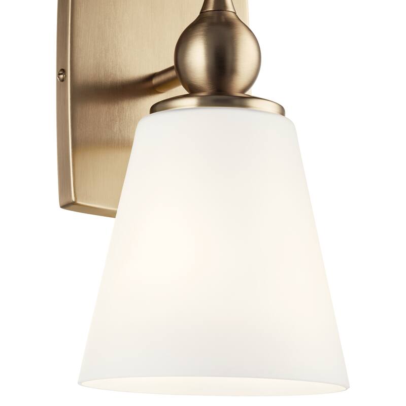 Kichler Lighting Cosabella 6 in. 1-Light Champagne Bronze Wall Sconce with Satin Etched Cased Opal Glass