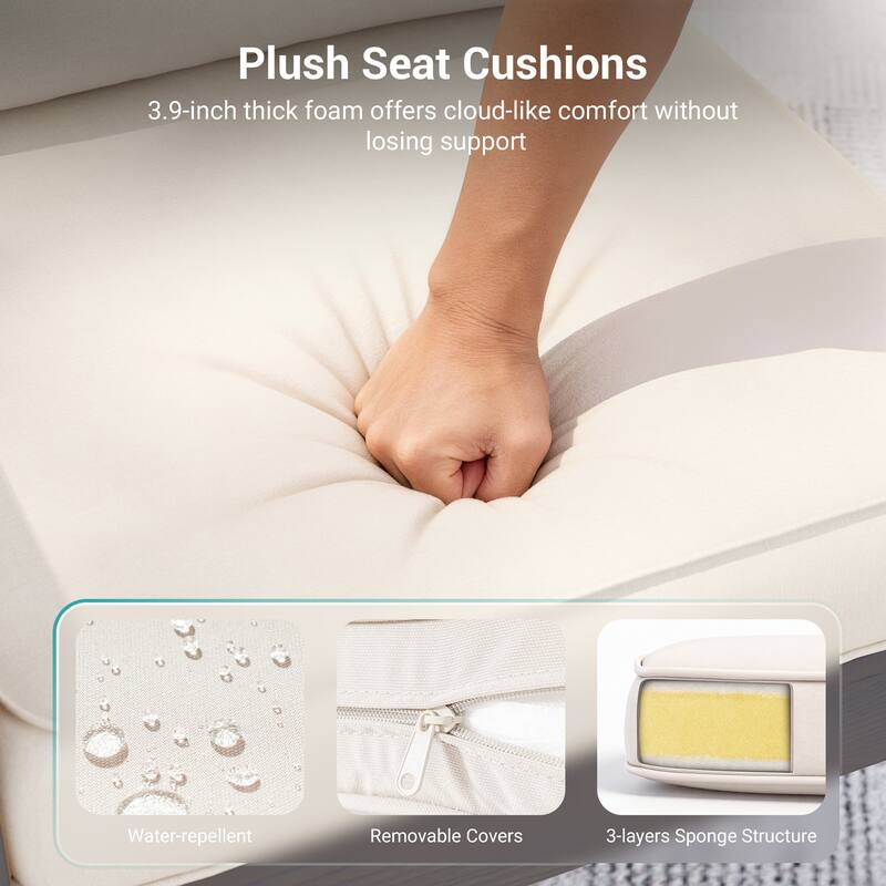 HIPS Outdoor Sofa Set with 3.9 Inch Cushions & Ottoman (Set of 5)