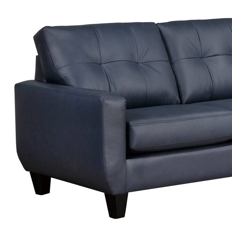 Gibson Top-Grain Leather Tufted Sectional Sofa