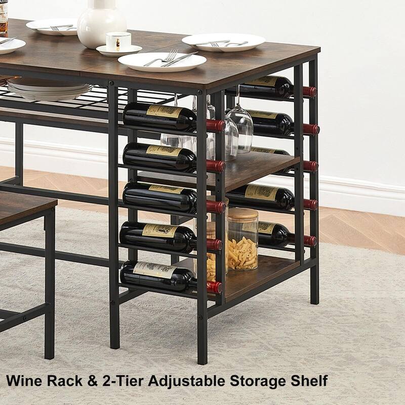 Kitchen Table with 2 Benches for 4
