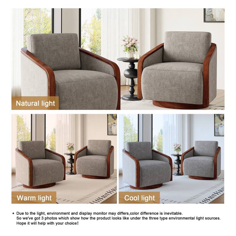 Modern Upholstered Swivel Accent Chair Set of 2