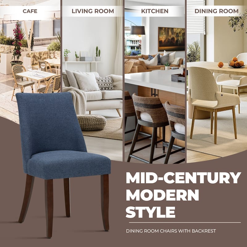 RENEWLINE Contemporary Dining Chair（Set of 2/4/6 - Upholstered Backrest & Wood Frame