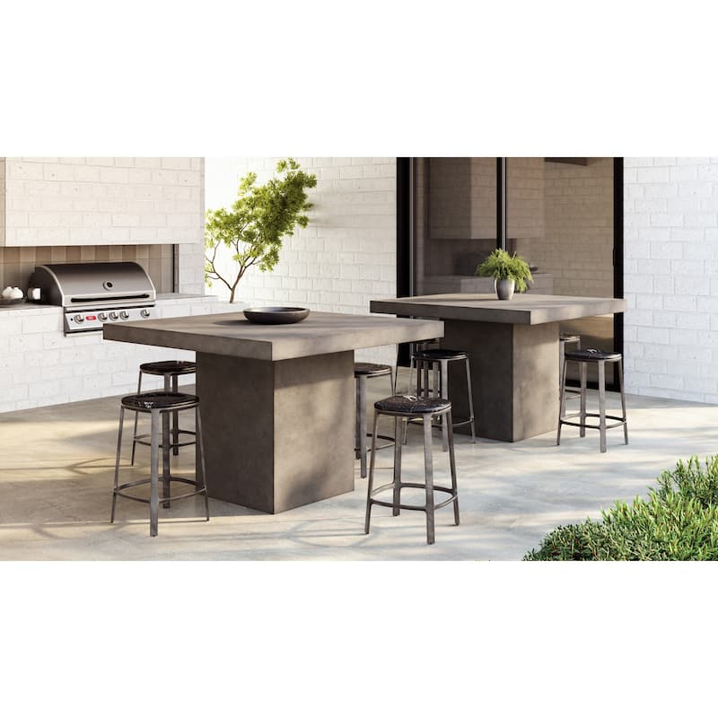 Urbia Una 59" Square Concrete Dining, Bar, and Counter Table