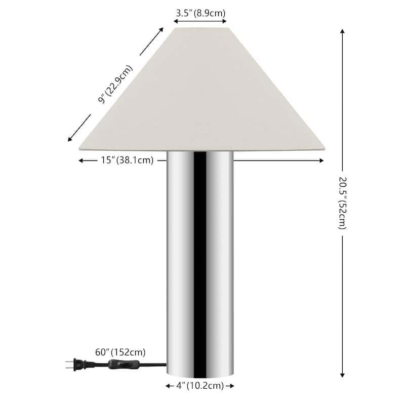 SAFAVIEH Cheri 21-inch Metal Table Lamp (LED Bulb Included) - 15"W x 15"D x 21"H